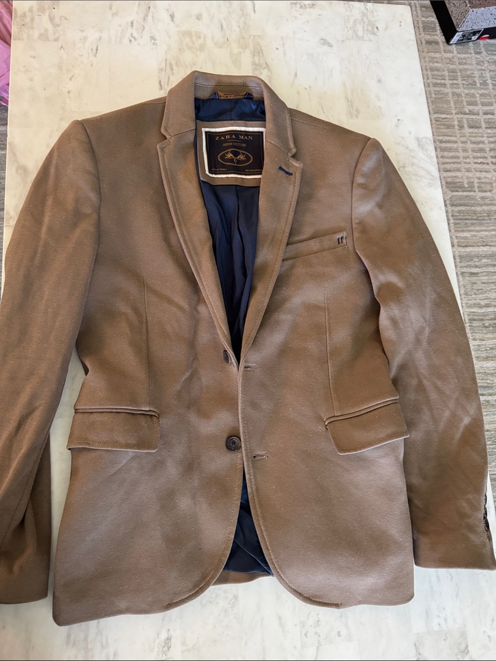 Zara Men’s Brown Single-Breasted Blazer